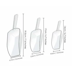 Scspecial - 86628118348SOQASCSP - Pelle Alimentaire Set med 6 Transparenta Plastskedar med 3 Olika Storlekar