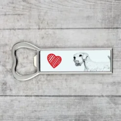 Sealyham Terrier - flasköppnare med en hund, personlig kylöppnare, unik present till en man från Art-Dog