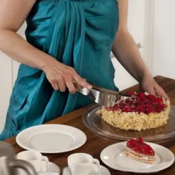 Serverings- och portionskniv för kakor i rostfritt stål