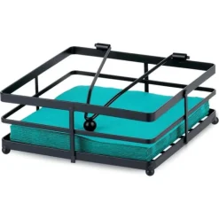 Servetthållare i svart metall MISTY 18x18 cm