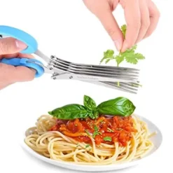 Servis Komplett Med Bestick - Meny - N35OC - Kökssaxar förÖrter - 5 blad i rostfritt stål - Svart