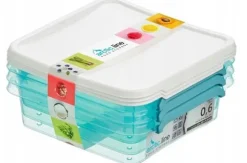 Set med 3 0,6 L Arctic.line squre matbehållare