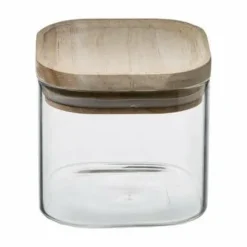 Set med 3 behållare med trälock