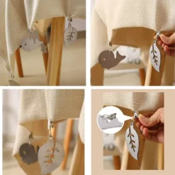 Set med 4 bordsduksklämmor i rostfritt stål