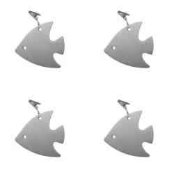 Set med 4 bordsduksklämmor i rostfritt stål