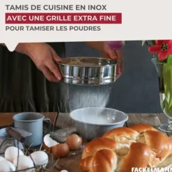 Set med 2 extra fina kökssiktar i rostfritt stål - FACKELMANN - Basic - 18 cm
