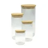 Set med 4 förvaringsbehållare i glas - FACKELMANN - Naturfärgad - Bambulock