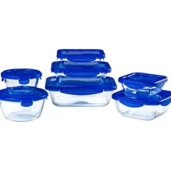 Set med 7 förvaringsbehållare - PYREX - Cook & Go - Glas - Lufttätt lock