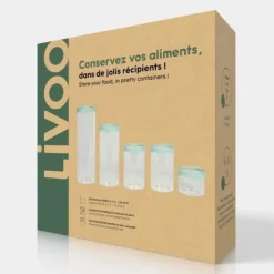 Set med 5 förvaringsburkar - Livoo - MEN399 -