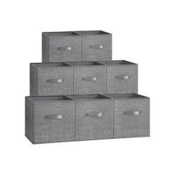 Set med 8 förvaringslådor i non-woven-tyg, 30 x 30 x 30 cm