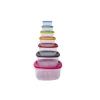 Set med 7 matlådor med flerfärgade lock - Upp till 5.5L