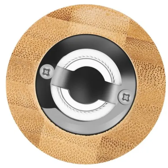 Set med 2 Mölningar för Salt och Peppar i Naturlig Bambus Justerbar Kvarn Cheffinger Brun / Beige