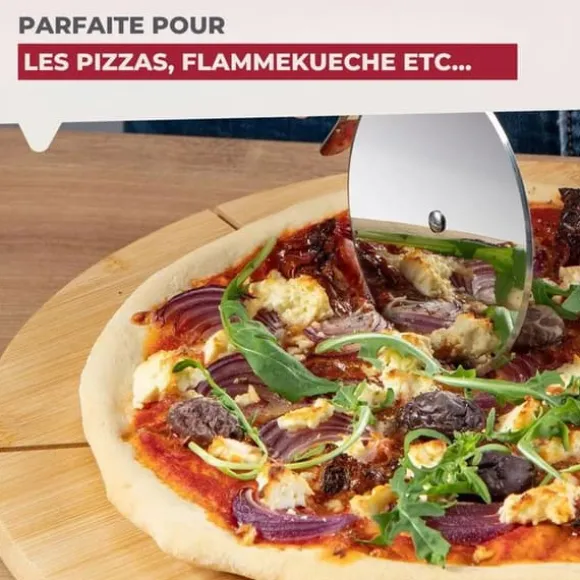 Set med 2 pizzabrädor med skärspår - FACKELMANN - Ø 32 cm