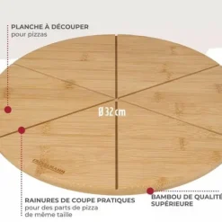Set med 2 pizzabrädor med skärspår - FACKELMANN - Ø 32 cm