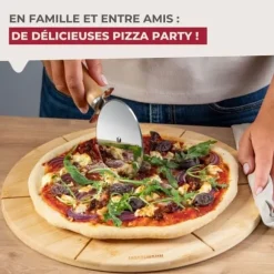 Set med 2 pizzabrädor med skärspår - FACKELMANN - Ø 32 cm