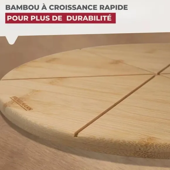 Set med 2 pizzabrädor med skärspår - FACKELMANN - Ø 32 cm