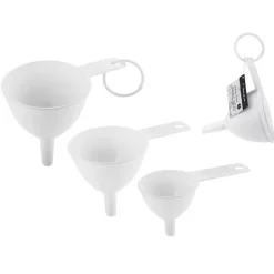 Set med 3 PRACTICO kökstrattar i plast, universal, vitt material