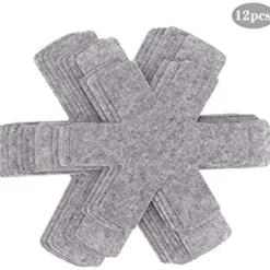 Set med 12 repskydd för kastruller och stekpannor, 3 olika storlekar grå