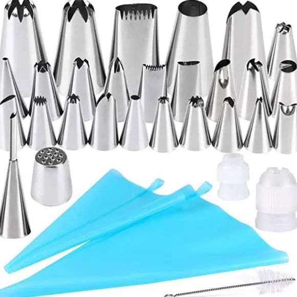Set med 27 spritstyllar för kreativ tårtdekorering