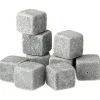Set med 9 återanvändbara granitwhiskystenar Täljstensiskuber Dryckskylare
