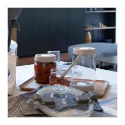 Set med 3 vakuumburkar - LIVOO - MEN401 - 400 ml, 800 ml och 1,2 L - Borosciliatglas - Fryssäker