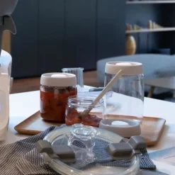 Set med 3 vakuumburkar - LIVOO - MEN401 - 400 ml, 800 ml och 1,2 L - Borosciliatglas - Fryssäker