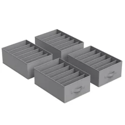 Set med 4 vikbara förvaringslådor med 6 fack för kläder