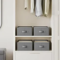 Set med 4 vikbara förvaringslådor med 6 fack för kläder