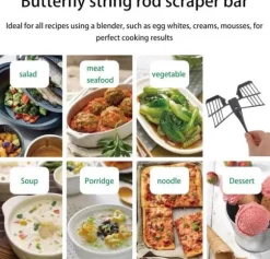 Set med 2 visptillbehör - Fjärilsvisp - Svart, kompatibel med Vorwerk Thermomix TM5 TM31 TM6 - Byte av fjärilsvisp