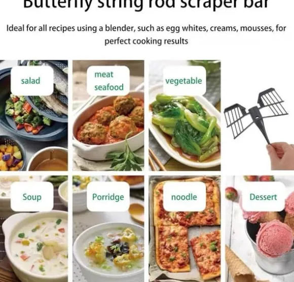 Set med 2 visptillbehör - Fjärilsvisp - Svart, kompatibel med Vorwerk Thermomix TM5 TM31 TM6 - Byte av fjärilsvisp