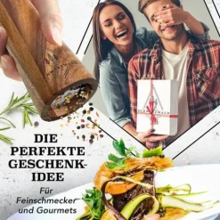 Set med Akaciakvarnar för Peppar och Salt - Manuella Saltkar 25,5 cm