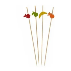 Set med grillspett för barbecue Kinvara Bambu Grillspett Dekorerad (24 antal)