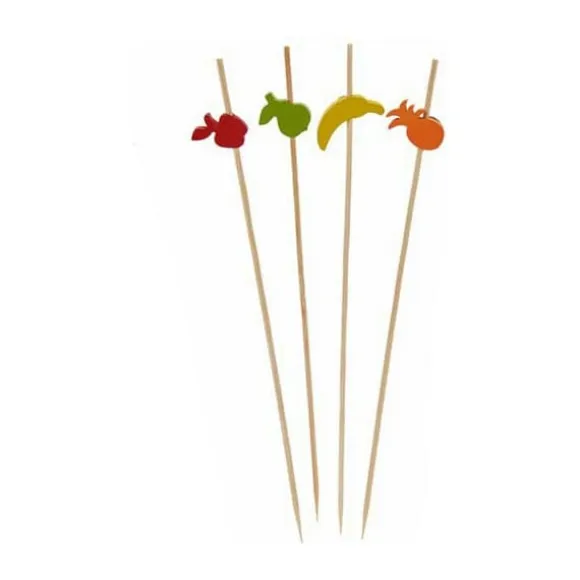 Set med grillspett för barbecue Kinvara Bambu Grillspett Dekorerad (24 antal)