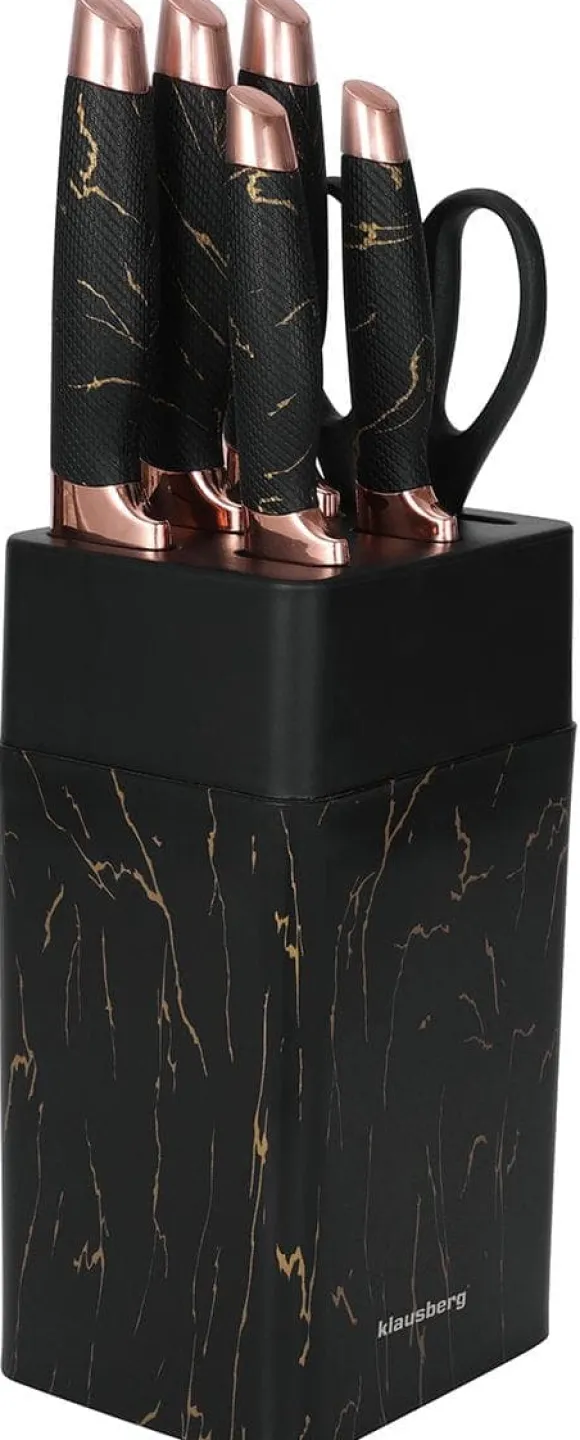 Set med köksknivar i ett block om 6 delar KLAUSBERG KB-7770