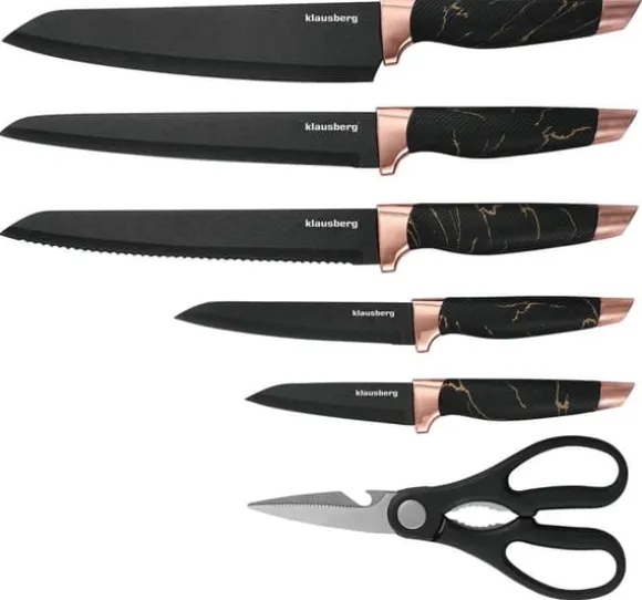 Set med köksknivar i ett block om 6 delar KLAUSBERG KB-7770
