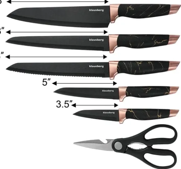 Set med köksknivar i ett block om 6 delar KLAUSBERG KB-7770