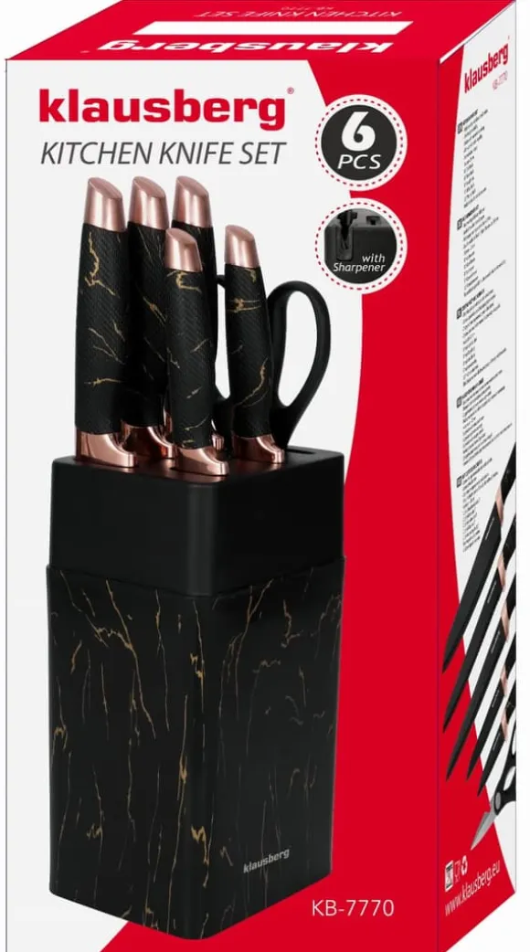 Set med köksknivar i ett block om 6 delar KLAUSBERG KB-7770