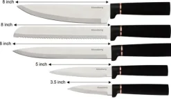 Set med köksknivar i ett block med köksredskap och en skärbräda, 12 delar, KLAUSBERG KB-7835