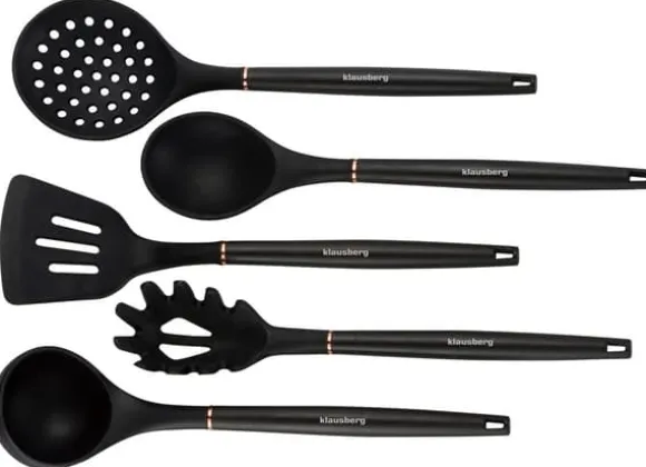 Set med köksknivar i ett block med köksredskap och en skärbräda, 12 delar, KLAUSBERG KB-7835