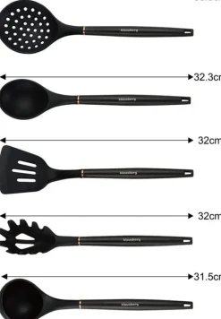 Set med köksknivar i ett block med köksredskap och en skärbräda, 12 delar, KLAUSBERG KB-7835