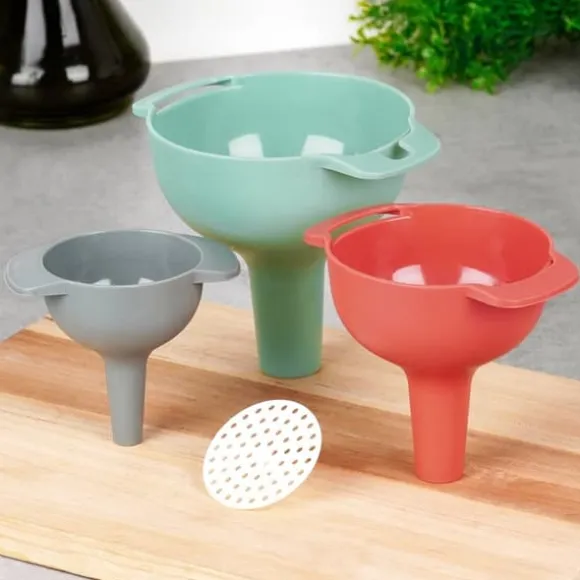 Set med kökstrattar med sil 10/8/6 cm 4-delad trattsil EXCELLENT HUSPRODUKTER 259731