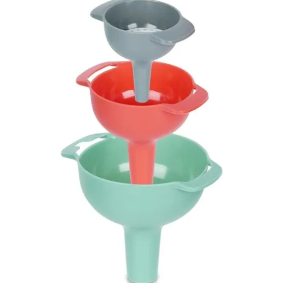 Set med kökstrattar med sil 10/8/6 cm 4-delad trattsil EXCELLENT HUSPRODUKTER 259731