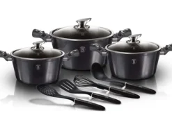 SET MED KOCKSTOCKAR GRANIT 10 DELAR BERLINGER HAUS Carbon Pro BH-6919