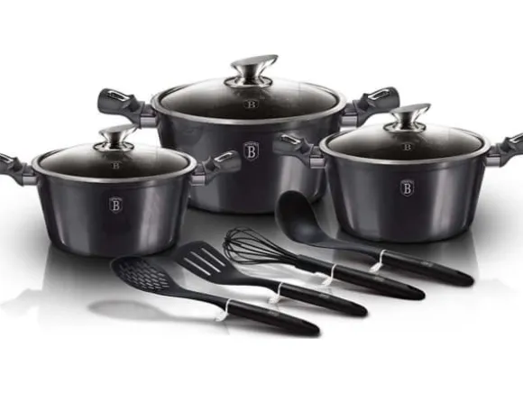 SET MED KOCKSTOCKAR GRANIT 10 DELAR BERLINGER HAUS Carbon Pro BH-6919