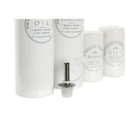 Set med olja och vinäger DKD Home Decor Vit Trä Stengods 18 x 15 x 22 cm