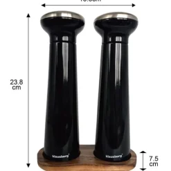 Set med peppar- och saltkryddkvarnar KLAUSBERG KB-7705 svart saltkvarn