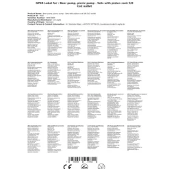 Set med picknickpump med kolvkran 5/8 Co2-utlopp, KEG:Type M