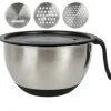 Set med rostfri skål 3 liter med rivjärnstillsats