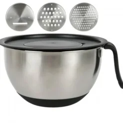 Set med rostfri skål 3 liter med rivjärnstillsats