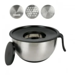 Set med rostfri skål 4 liter och rivjärnstillsats